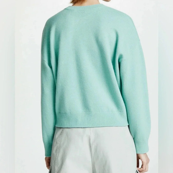 VINCE Double Layer Cashmere Crew Pull Over Light Aqua Size XS - Picture 3 of 8
